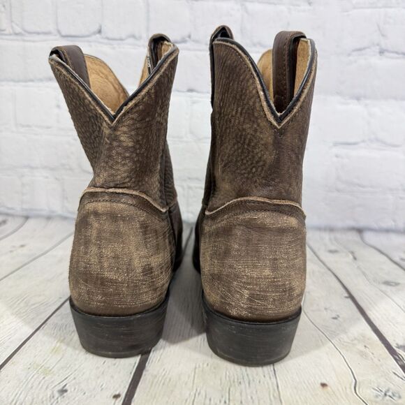 Frye Regina Ankle Booties Women Size 10 Brown Soft Leather Slip on Western - Picture 5 of 15